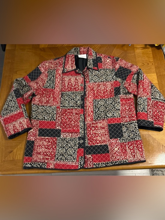 Alfred Dunner Jackets & Blazers - Alfred Dunner 100% Silk Quilted Patchwork Jacket / Coat Women’s Size 14